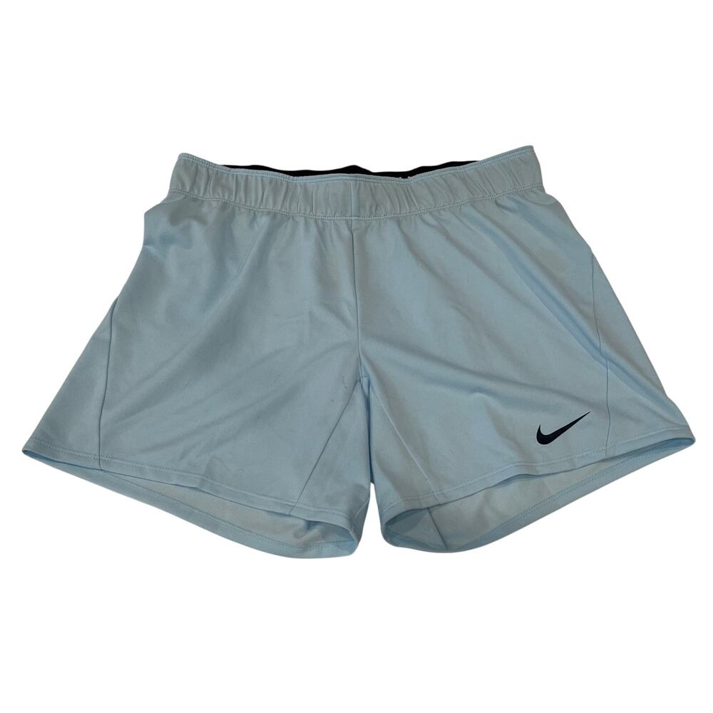 M3-16 NIKE PRO Women's Dri-Fit Drawstring Shorts Blue Small